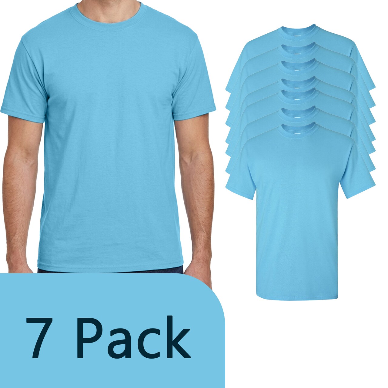 Heavy Cotton Blank Sky Crewneck Shirt, DIY Craft T-Shirt Value Pack- Gildan